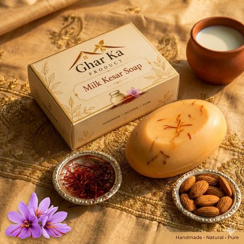 Milk Kesar Soap – Natural Handmade Soap for Soft &amp; Glowing Skin