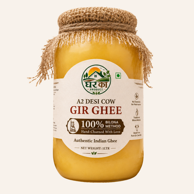 Organic A2 Desi Cow Gir Ghee (1L) – Traditional Bilona Ghee | Ghar Ka Product