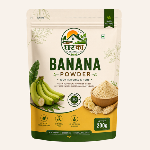 Organic Banana Powder (200g) – 100% Natural Raw Banana Powder | Ghar Ka Product